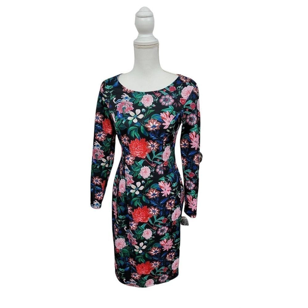 Project Runway Black Floral Print Dress Size Small